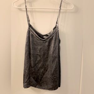 NWT Grey Tank with Pearl Details